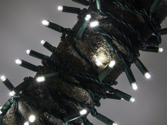 50 Led λαμπάκια μπαταρίας αδιάβροχα με 8 προγράμματα πράσινο καλώδιο και λευκό ψυχρό φως 3,75 μ