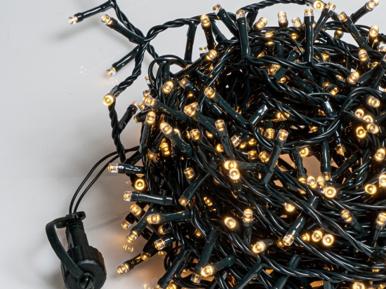 1000 Led λαμπάκια με επέκταση και πράσινο καλώδιο θερμό λευκό φως IP44 50 μ