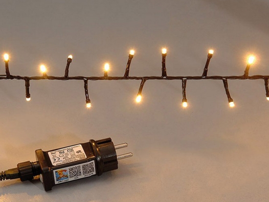 300 Led λαμπάκια IP44 με πρόγραμμα πράσινο καλώδιο και θερμό λευκό φως 9μ