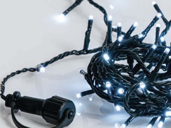 1000 Led λαμπάκια IP44 επεκτεινόμενο με πράσινο καλώδιο και λευκό ψυχρό φως 50μ