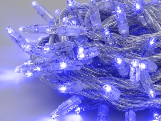 100 Led λαμπάκια IP44 επεκτεινόμενο με διάφανο καλώδιο και μπλε φως 5μ