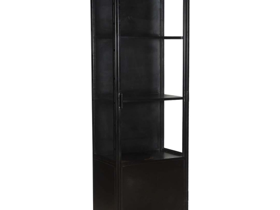 Connery μεταλλική βιτρίνα σε μαύρη απόχρωση 60x40x200 εκ