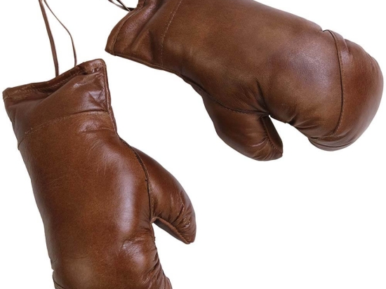 Balboa Vintage δερμάτινα διακοσμητικά γάντια του μποξ με επένδυση σε καφέ απόχρωση 17x9x28 εκ