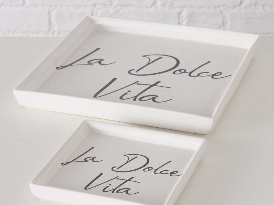 Dolce Vita δίσκοι από πορσελάνη σε λευκό χρώμα σετ 2 τεμαχίων