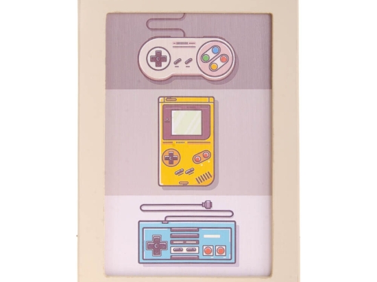 Retro games διακοσμητικό χειροποίητο ξύλινο πινακάκι 23x33 εκ