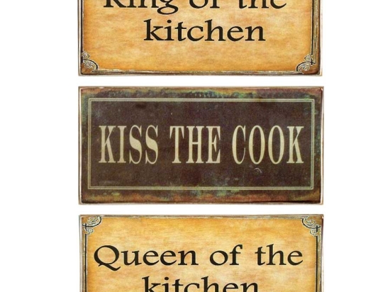 Kitchen σετ τριών τεμαχίων από ξύλινους χειροποίητους πίνακες