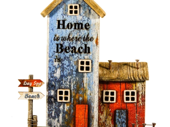 Vintage ξύλινο φωτεινό Beach House 16x6x29 εκ