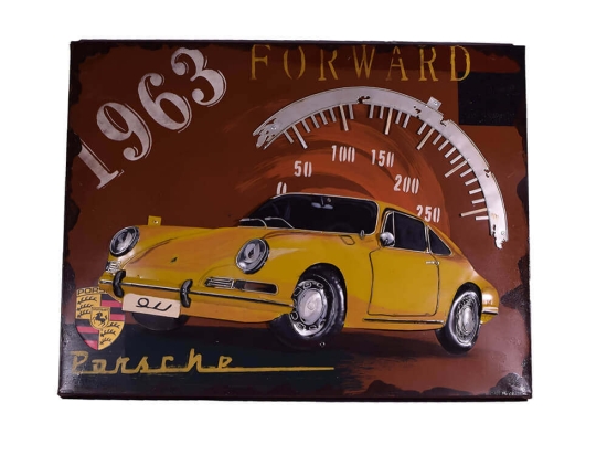Μεταλλικός πίνακας vintage Porsche 65x50 εκ