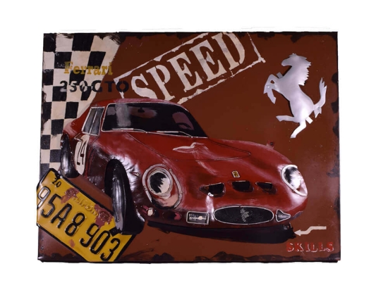 Vintage Ferrari μεταλλικός πίνακας 65x50 εκ