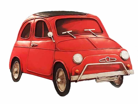 Vintage μεταλλικό κάδρο Fiat 500 31x22 εκ