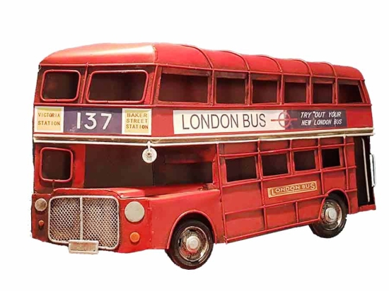 Vintage μεταλλικό κάδρο London bus 32x19 εκ