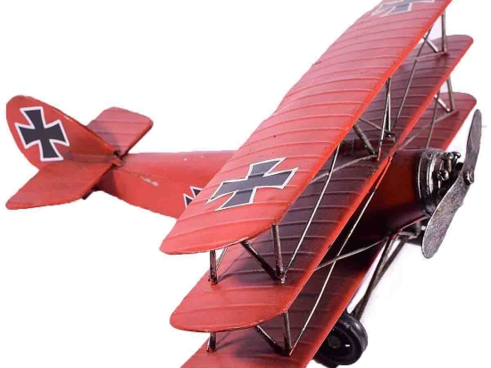 Διακοσμητικό τριπλάνο σε κόκκινο χρώμα 28x25x13 εκ