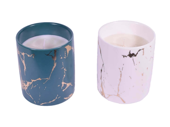 Marble αρωματικά κεριά σετ των δύο τεμαχίων 8x8x9.5 εκ