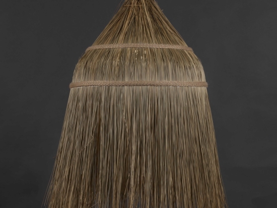 Straw ψάθινο μονόφωτο φωτιστικό οροφής σε φυσική απόχρωση 70x75 εκ