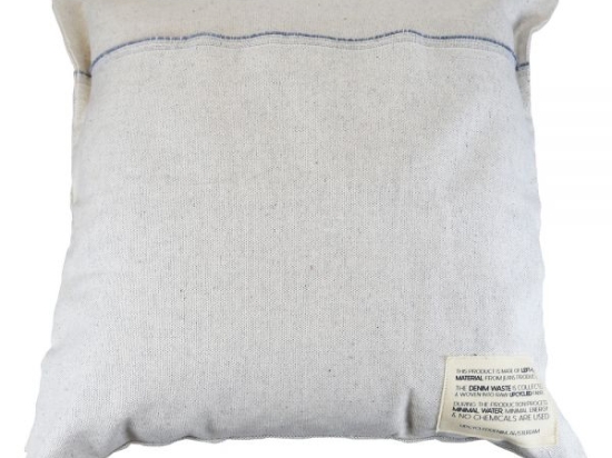 Denim μαξιλάρι κρεμ από ανακυκλωμένο τζιν 50x50 εκ