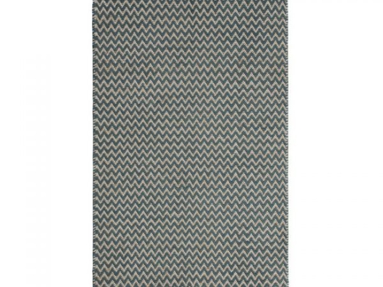 Χαλί σε μπλε χρώμα με ζιγκ ζαγκ 75x120 εκ 