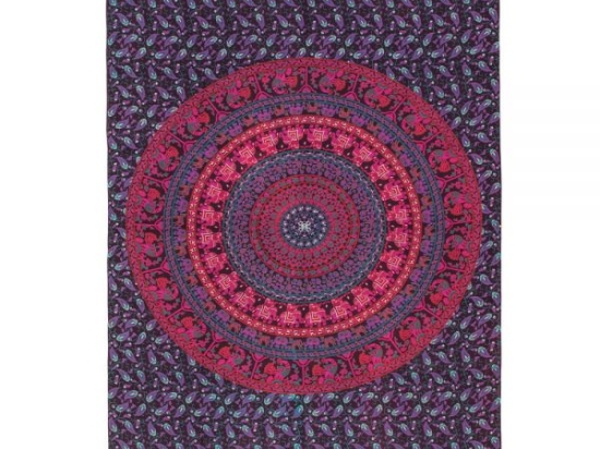 Ριχτάρι ταπισερί Jaipur φούξια βαμβακερό 140x220 εκ