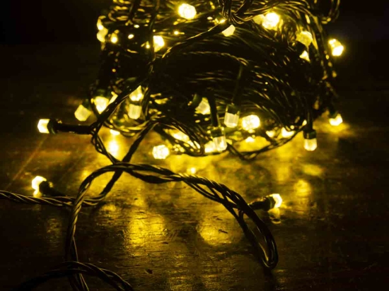 200 Led λαμπάκια IP44 με πρόγραμμα πράσινο καλώδιο και warm white φως 40 μ