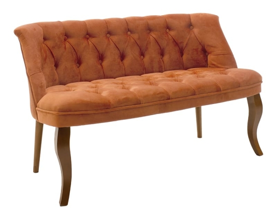 Καναπές Loreta pakoworld 2θέσιος βελούδο κεραμιδί 123x65x73εκ