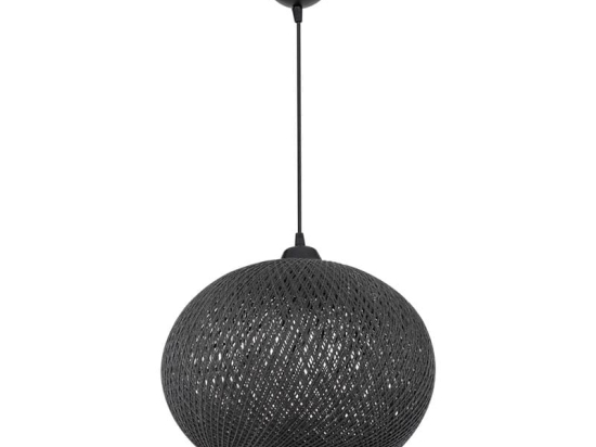 Φωτιστικό οροφής μονόφωτο Leshia pakoworld Ε27 μαύρο Φ38x38εκ