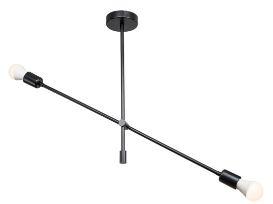 Φωτιστικό οροφής δίφωτο PWL-1157 pakoworld E27 μαύρο 90x90x55εκ