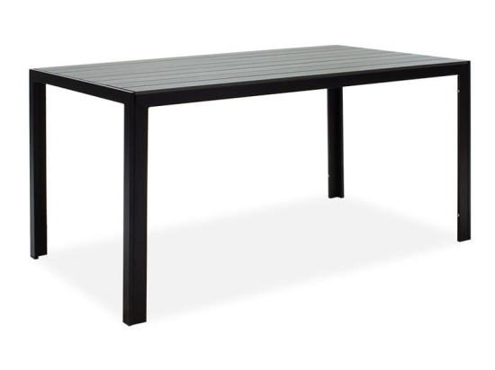 Τραπέζι Nares pakoworld αλουμίνιο μαύρο-plywood ανθρακί 140x80x72.5εκ
