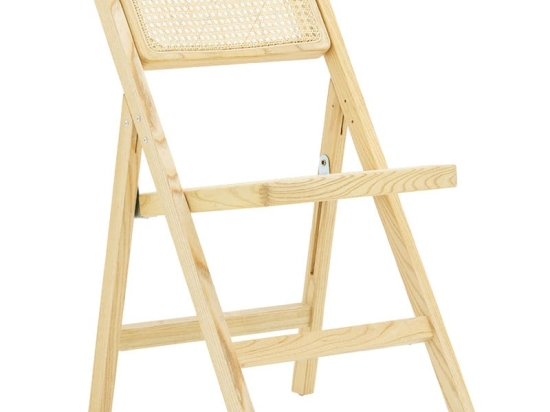Καρέκλα Yoko pakoworld πτυσσόμενη μπεζ pvc rattan-φυσικό πόδι