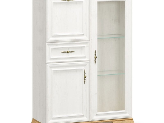 Βιτρίνα Jaden pakoworld golden oak-λευκό antique 93,5x39x133εκ