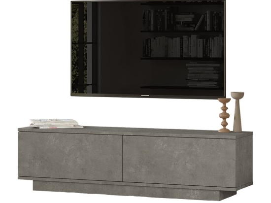 Έπιπλο τηλεόρασης Zoeva pakoworld γκρι cemento 140x35,5x38εκ