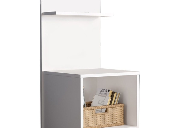 Κομοδίνο με ράφι Aveline pakoworld λευκό 44.5x41.8x90εκ