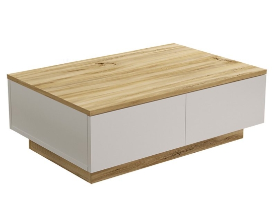 Τραπέζι σαλονιού Thunder pakoworld sonoma-λευκό 90x60x31.5εκ