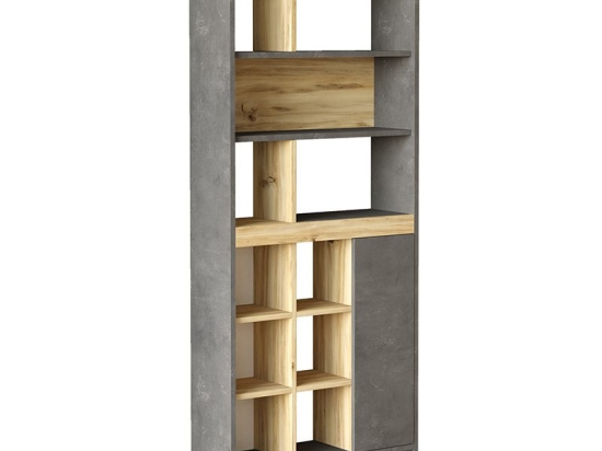 Βιβλιοθήκη Zest pakoworld ανθρακί antique-sonoma 75.5x25x170εκ