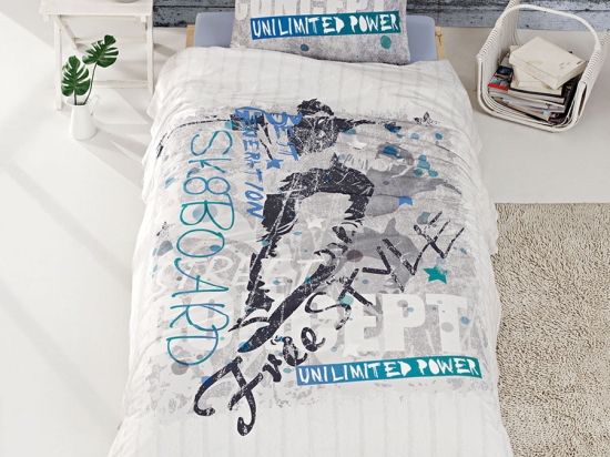 Σετ σεντόνια μονά Free style Art 6109 165x240 Γκρι   Beauty Home