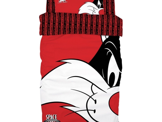 Beauty Home Σετ σεντόνια μονά Art 6192 Space Jam Sylvester 165x250 Κόκκινο