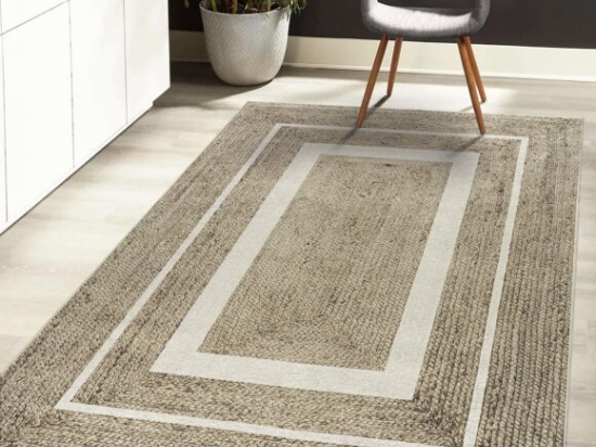 Χαλί Jute Art 9130 Μπεζ,Λευκό 120x180  Beauty Home