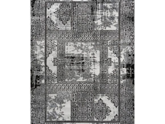 Χαλί Prestige Art 9322 200x290 Grey Black - Γκρι Μαύρο   Beauty Home