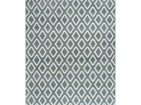 Beauty Home Πατάκι Vibe Art 9574 67x150 Blue White Σιέλ Λευκό