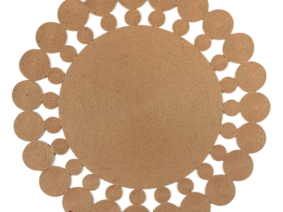 Ροτόντα από Γιούτα 150x150 Natural Jute Art 9137 Μπέζ   Beauty Home