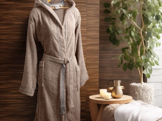 Beauty Home Μπουρνούζι με κουκούλα Art 3422 Μπεζ L