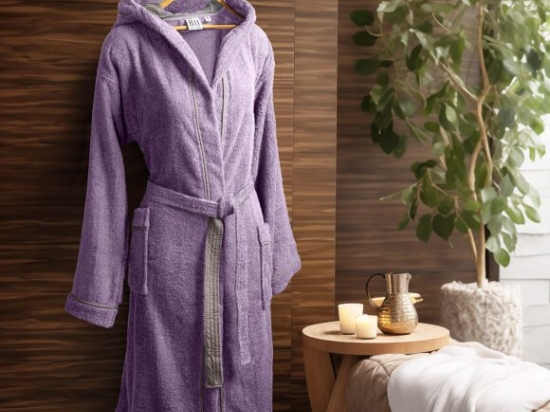 Beauty Home Μπουρνούζι με κουκούλα Art 3425 Λιλά 2XL