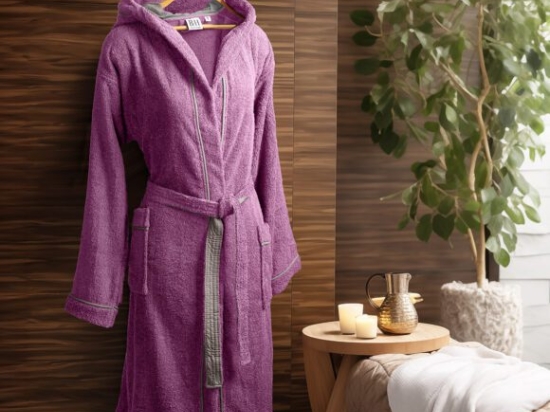 Beauty Home Μπουρνούζι με κουκούλα Art 3429 Μωβ M