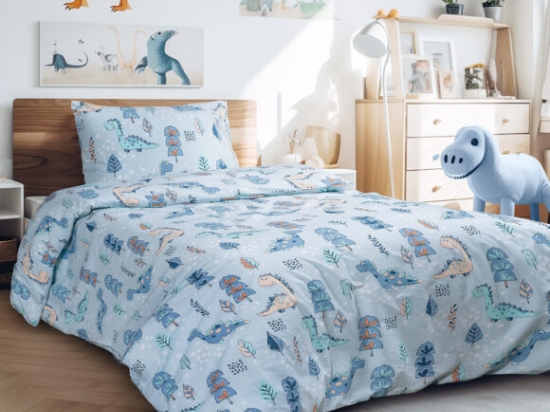 Σετ σεντόνια μονά με λάστιχο Dino Art 6231 105x200+30 Σιελ       Beauty Home