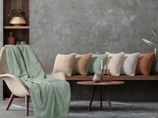 Beauty Home Ύφασμα ριχτάρι με το μέτρο Φ180 Lamb Art 8574 Μέντα