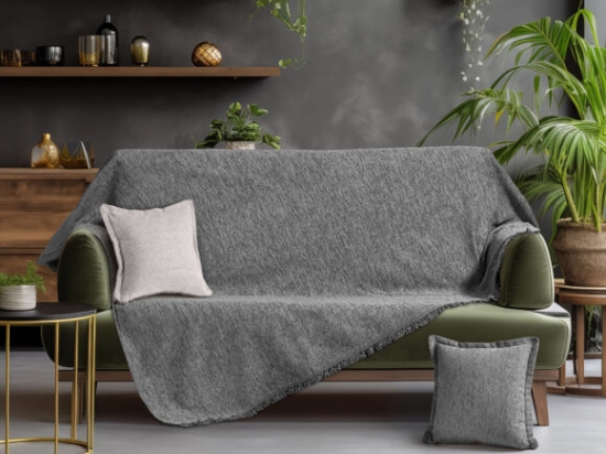 Beauty Home Ριχτάρι Τριθέσιο Art 8622 180x300 Σκούρο Γκρι