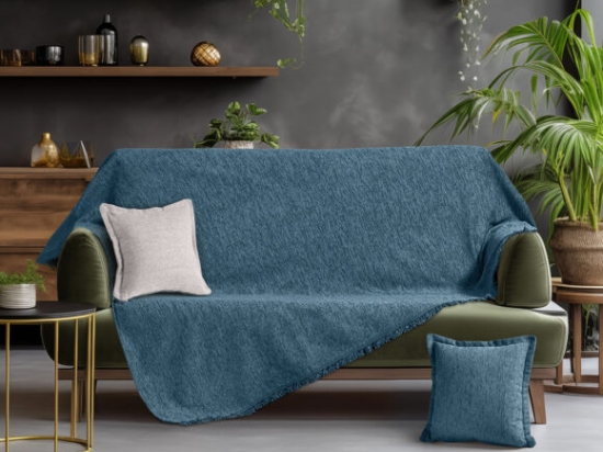 Beauty Home Ριχτάρι Τριθέσιο Art 8623 180x300 Πετρόλ