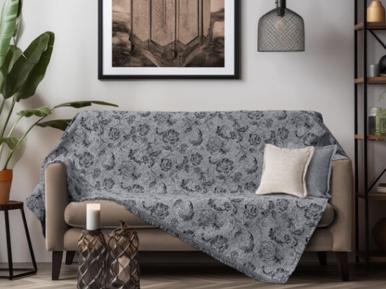 Beauty Home Ριχτάρια σετ 2τμχ Art 8627 (180x250+180x300) Σκούρο Γκρι