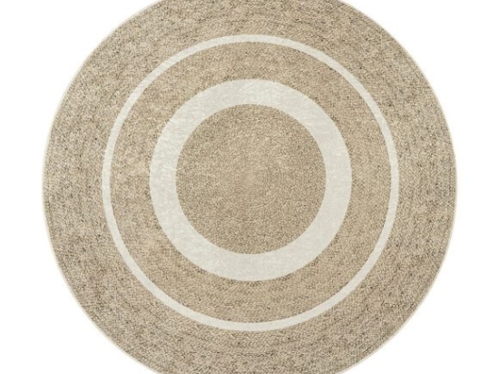Ροτόντα 150x150 Jute Art 9130 Μπεζ,Λευκό   Beauty Home