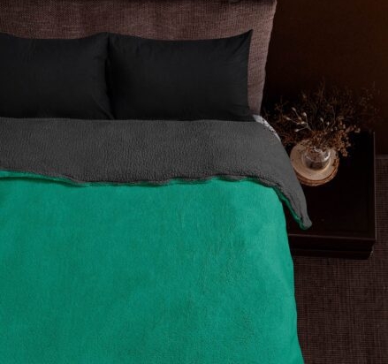 Παπλωματοθήκη SPOSH GREEN ANTHRACITE παπλωματοθήκη-μονή-160-x-220-εκ