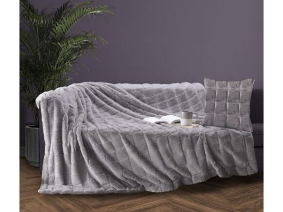 Makis Tselios Home Σετ Τριθέσιο Ριχτάρι 180x300cm &amp; 1 Μαξ/κη 50x50cm Nola 2 Light Grey