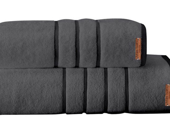 Makis Tselios Home Σετ Πετσέτες Μπάνιου 2τμχ Private Steel Gray Βάρους 600gr/m²